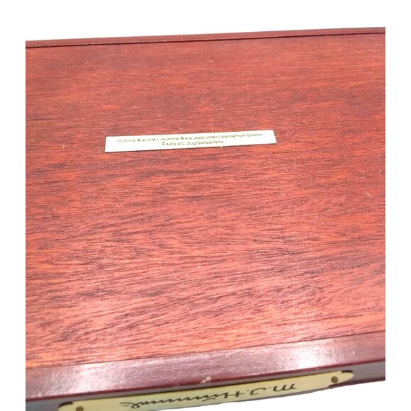 M.J. Hummel Wooden Serving Tray With Porcelain Inlay & Handles 19" x 8.5" x 1.5" - Picture 3 of 3